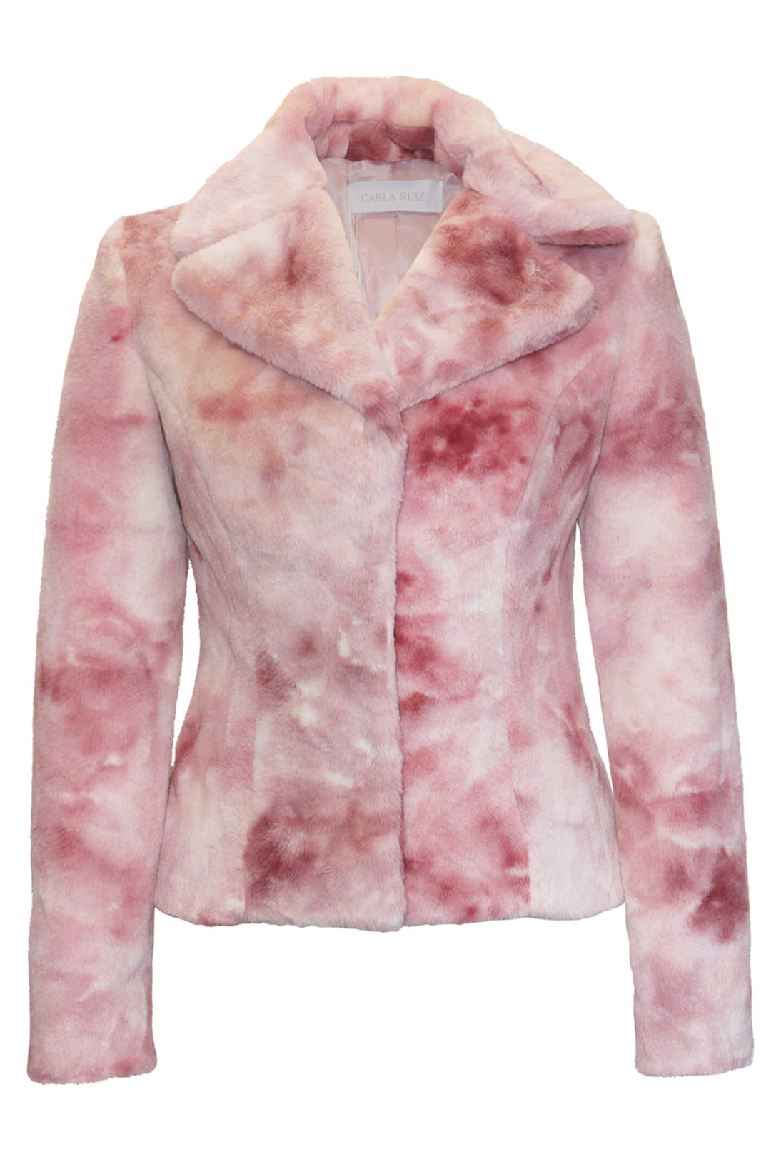 Carla Ruiz 99057 Pink Marble Faux Fur Jacket - Experience Boutique