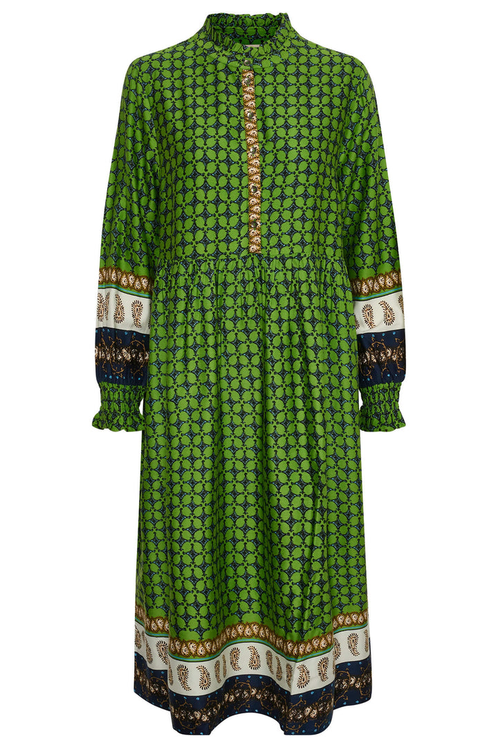 Cream Clothing CRMarlene Flourite Green Printed Dress - Experience Boutique