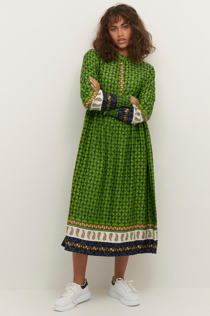 Cream Clothing CRMarlene Flourite Green Printed Dress Experience Boutique