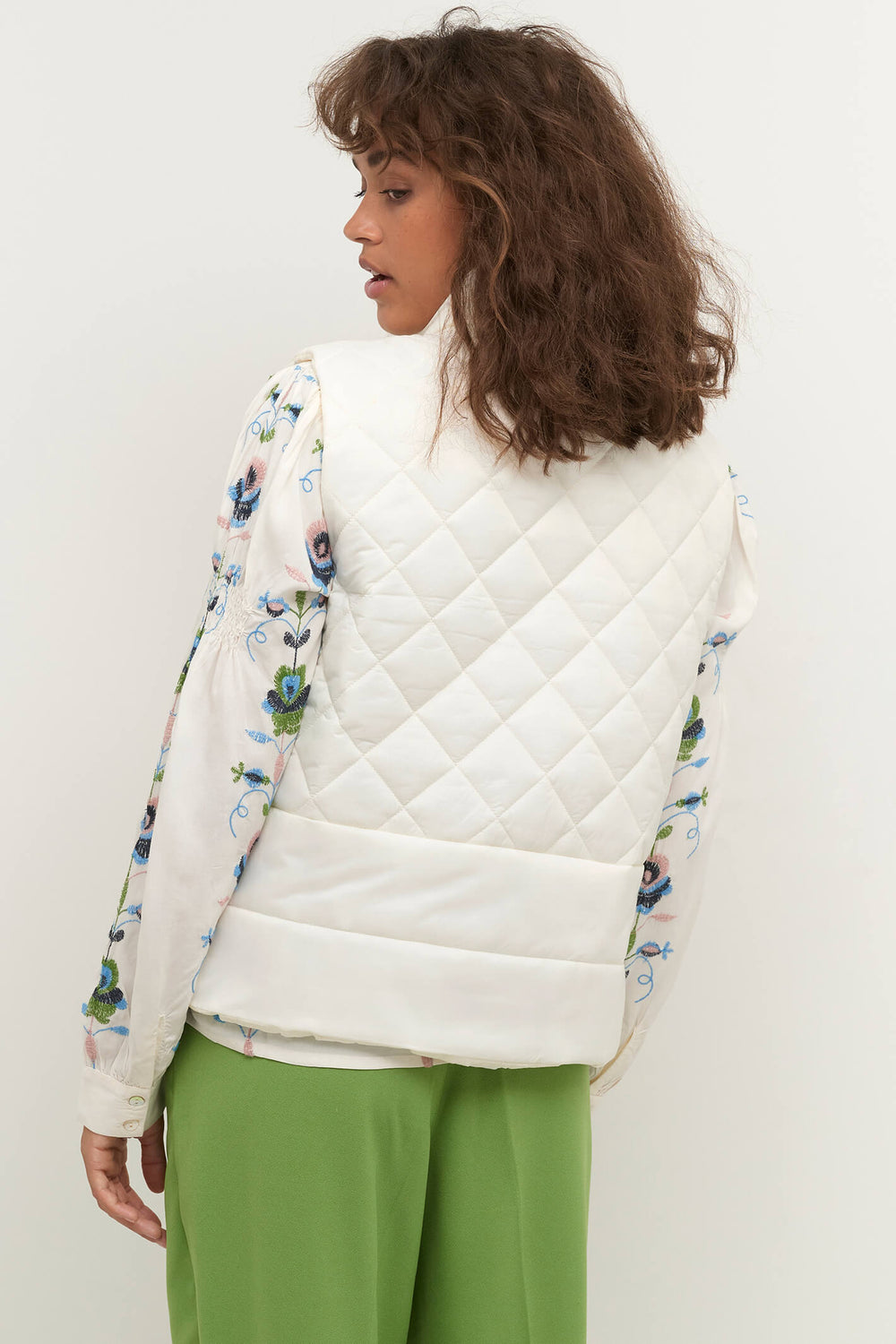 Cream Clothing CROlli White Vaporous Grey Gilet - Experience Boutique