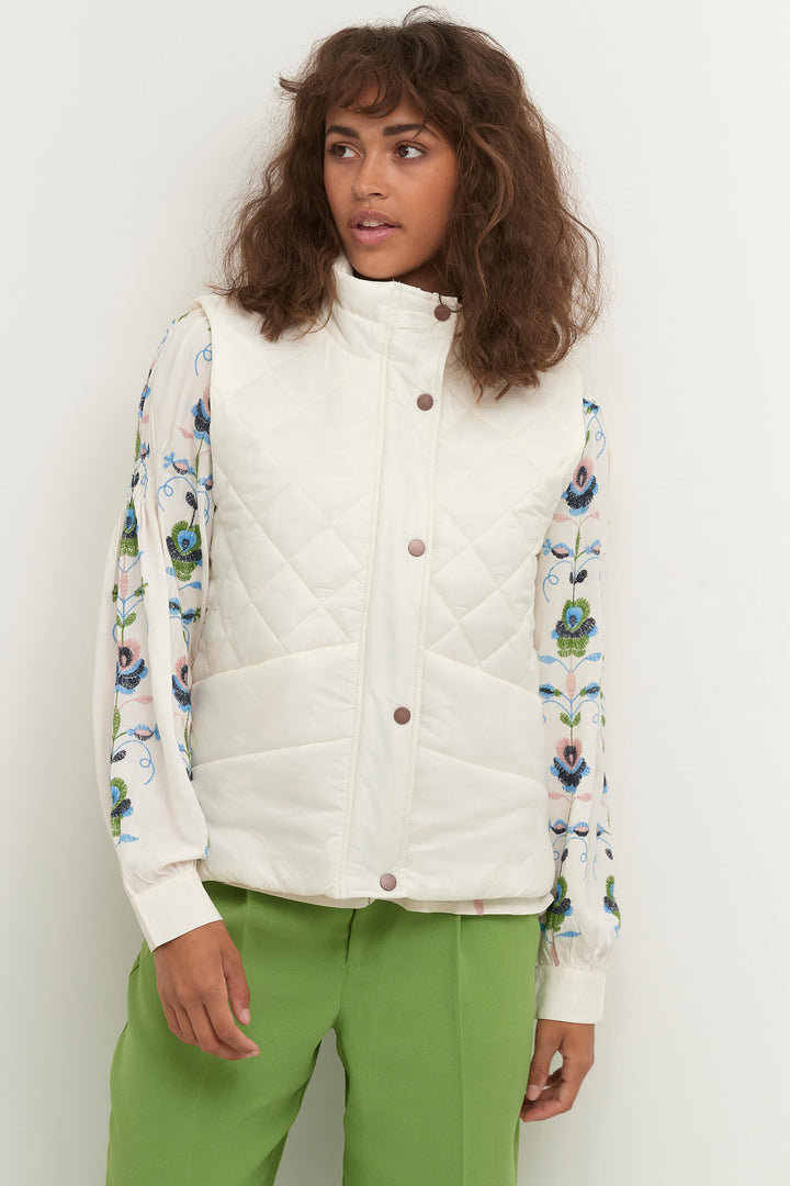 Cream Clothing CROlli White Vaporous Grey Gilet - Experience Boutique