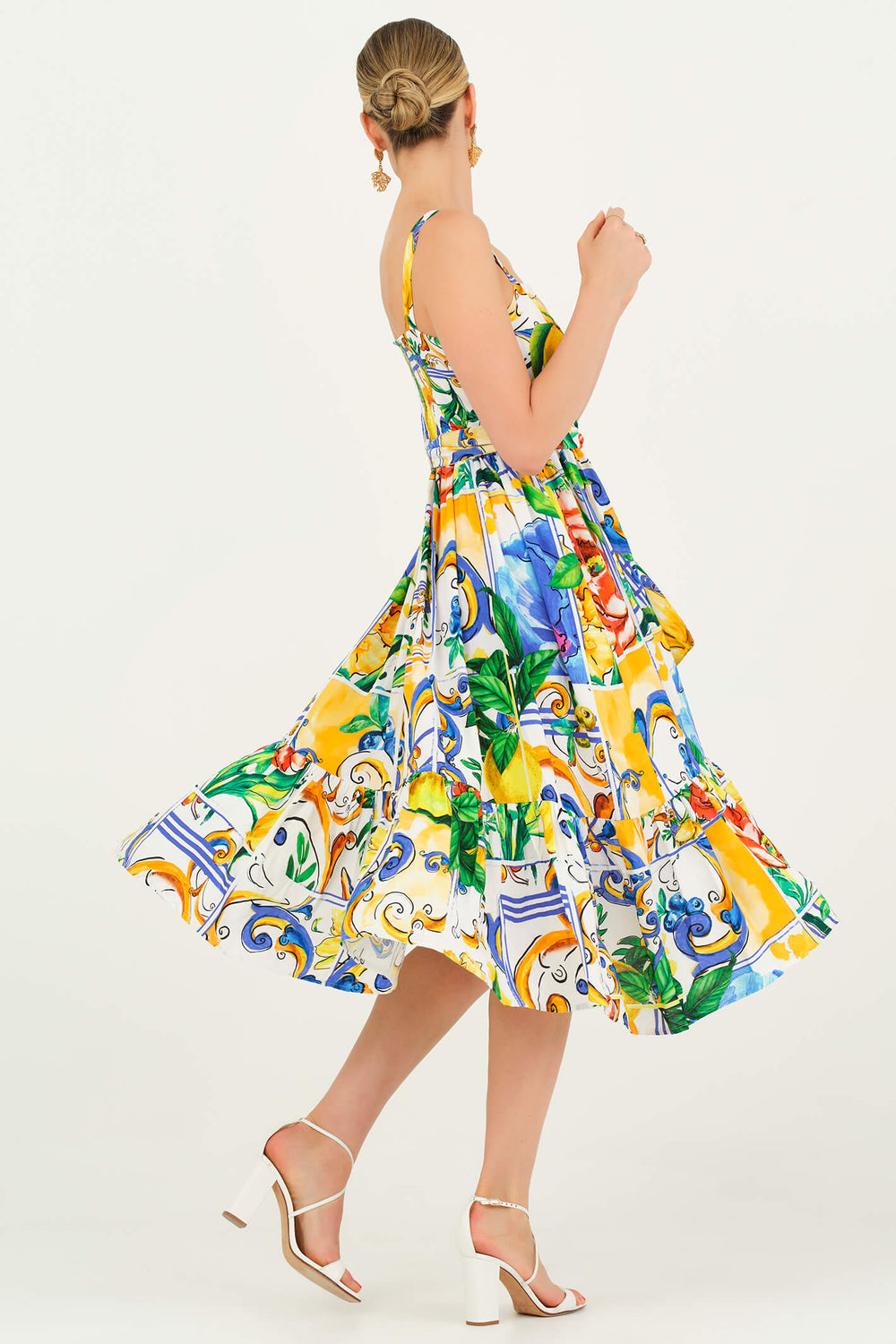 Dolcezza 23142 Lemon Print Sun Dress - Experience Boutique