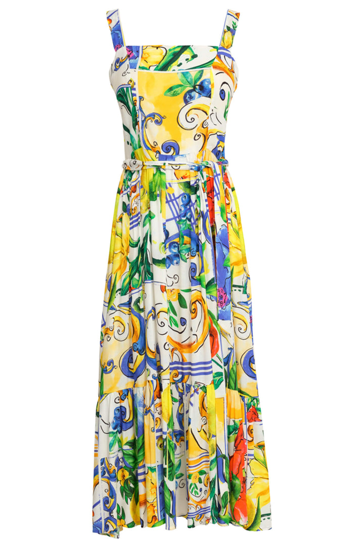 Dolcezza 23142 Lemon Print Sun Dress - Experience Boutique