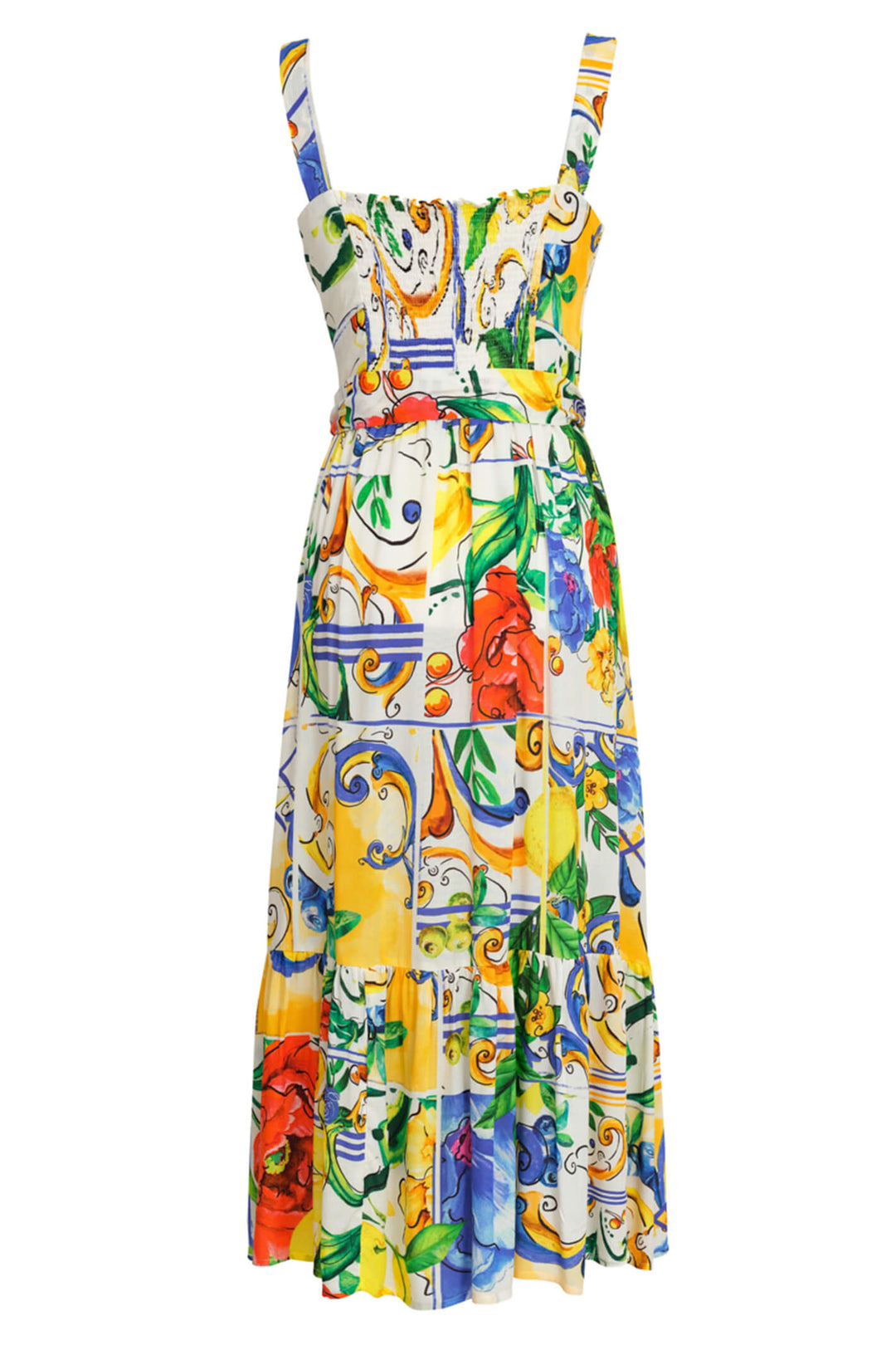 Dolcezza 23142 Lemon Print Sun Dress - Experience Boutique