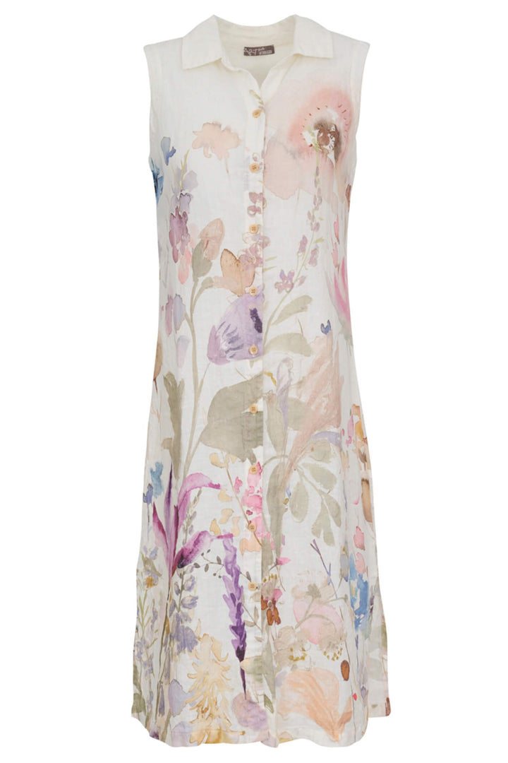Dolcezza 23632 Pastel Floral Whimsique Linen Dress - Experience Boutique
