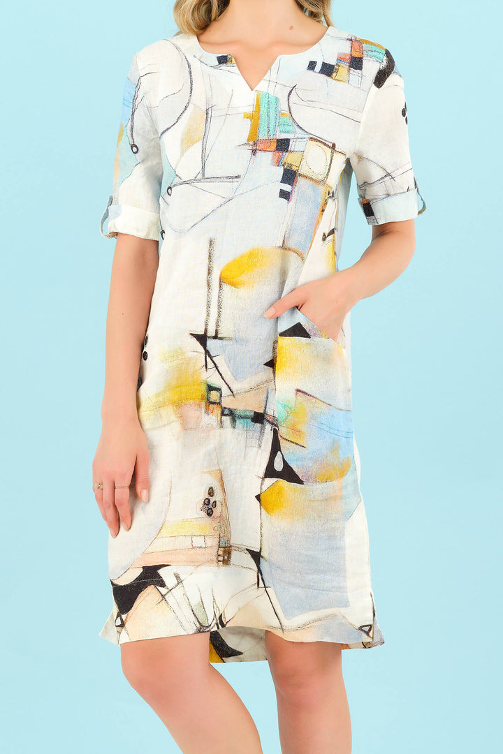 Dolcezza 23661 Abstract Print Dress