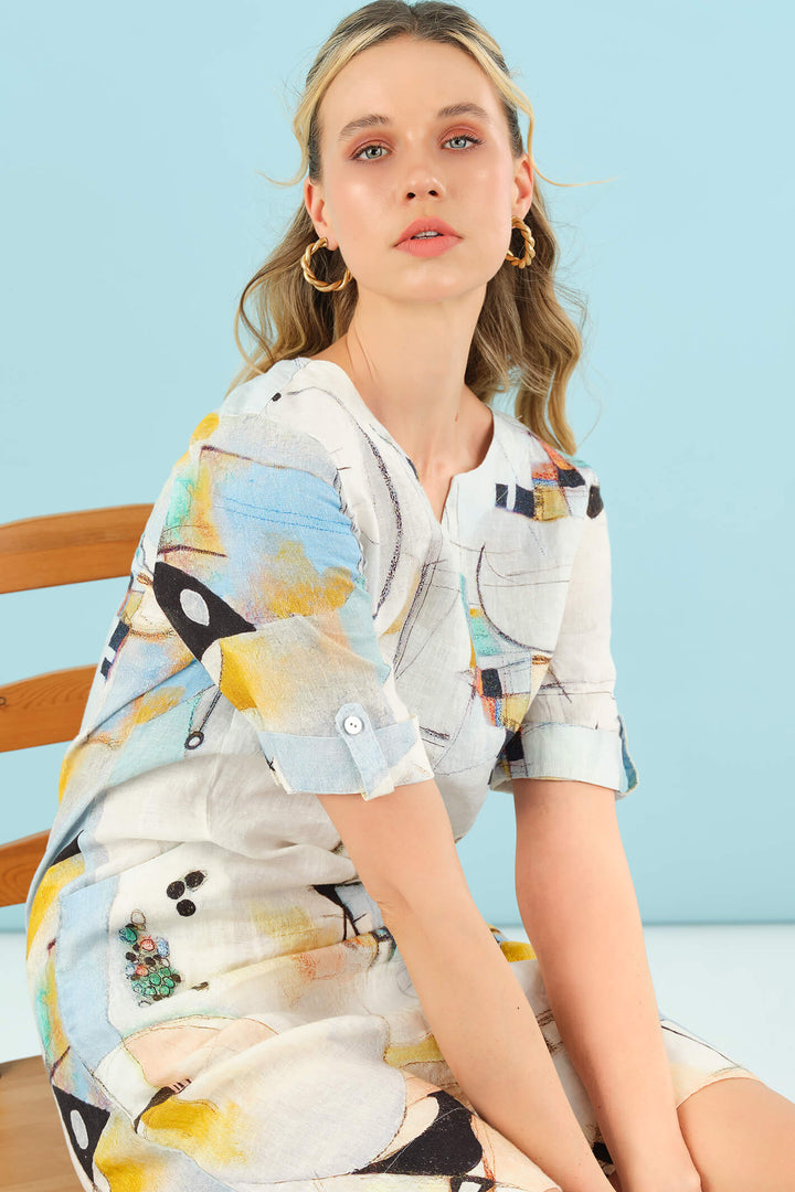 Dolcezza 23661 Abstract Print Dress