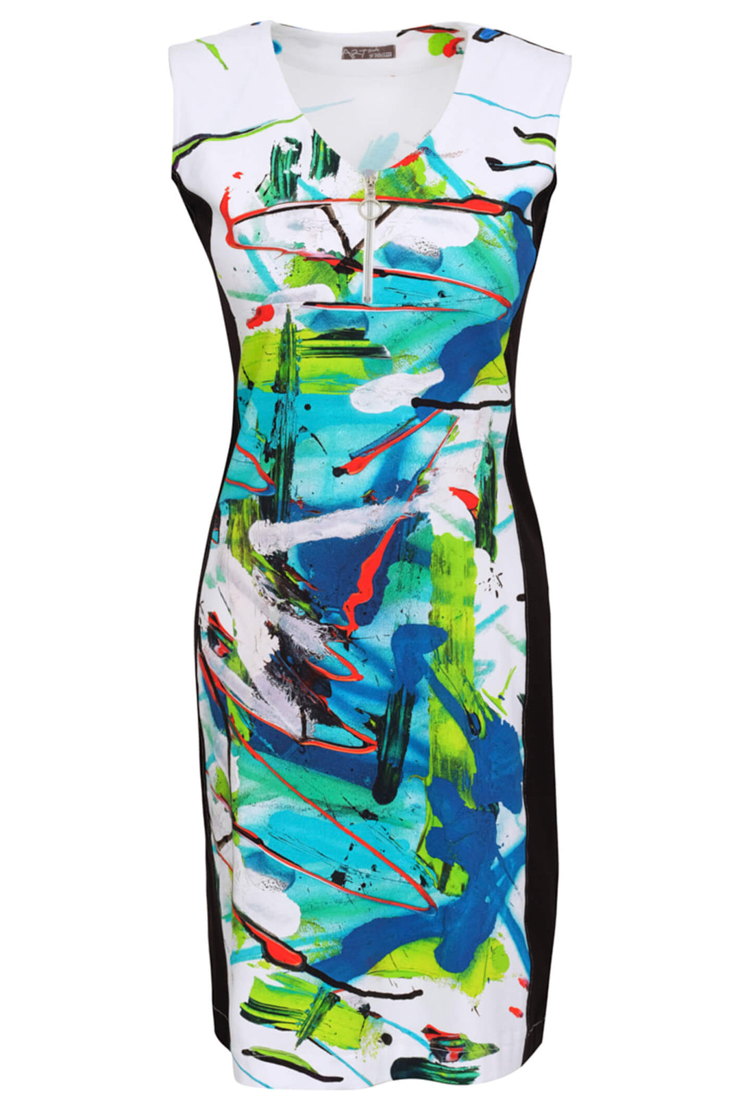 Dolcezza 23725 White River Of Life Fit & Flare Dress - Experience Boutique