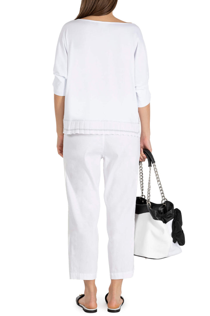 Elisa Cavaletti EJP235058603 White Wide Neck Top - Experience Boutique