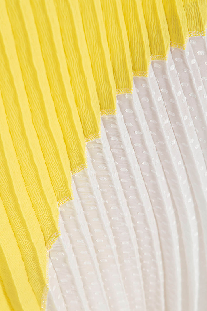 Elisa Cavaletti ELP233040601 Yellow Pleated Skirt - Experience Boutique