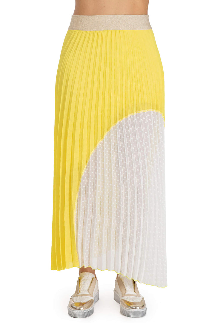 Elisa Cavaletti ELP233040601 Yellow Pleated Skirt - Experience Boutique