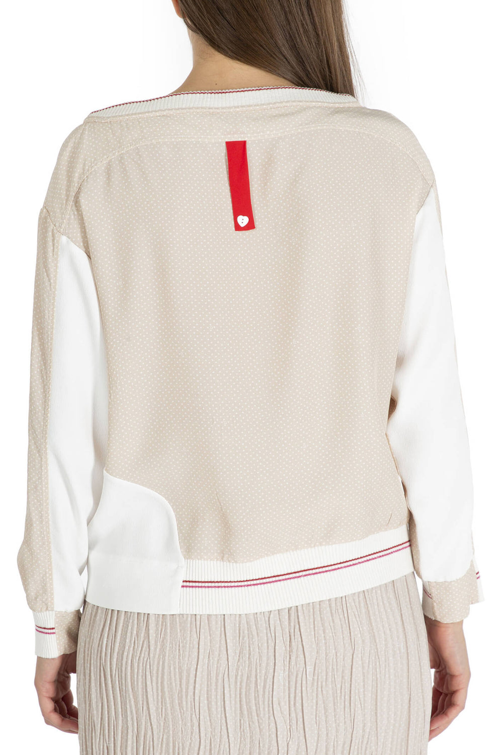 Elisa Cavaletti ELP235030702 Beige Polka Dot Top - Experience Boutique