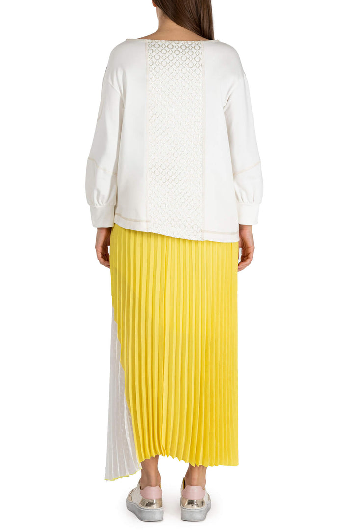 Elisa Cavaletti ELP235540600 White Wide Neck Sweat Top - Experience Boutique