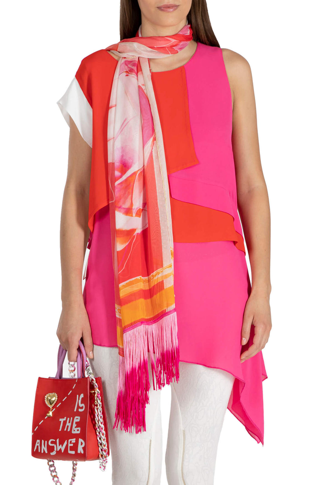 Elisa Cavaletti ELP239021704 Pink & Red Layered Top - Experience Boutique