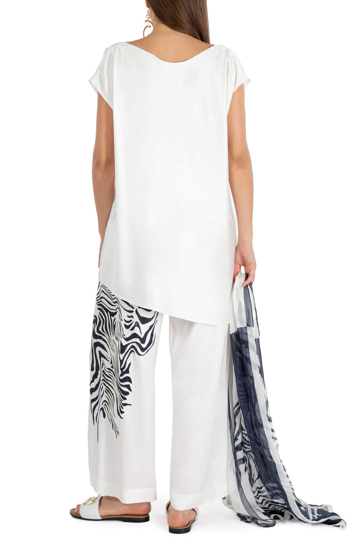 Elisa Cavaletti ELP239027106 Off White Zebra Oversized Top - Experience Boutique