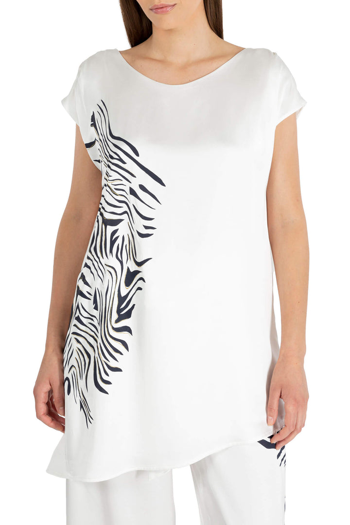 Elisa Cavaletti ELP239027106 Off White Zebra Oversized Top - Experience Boutique