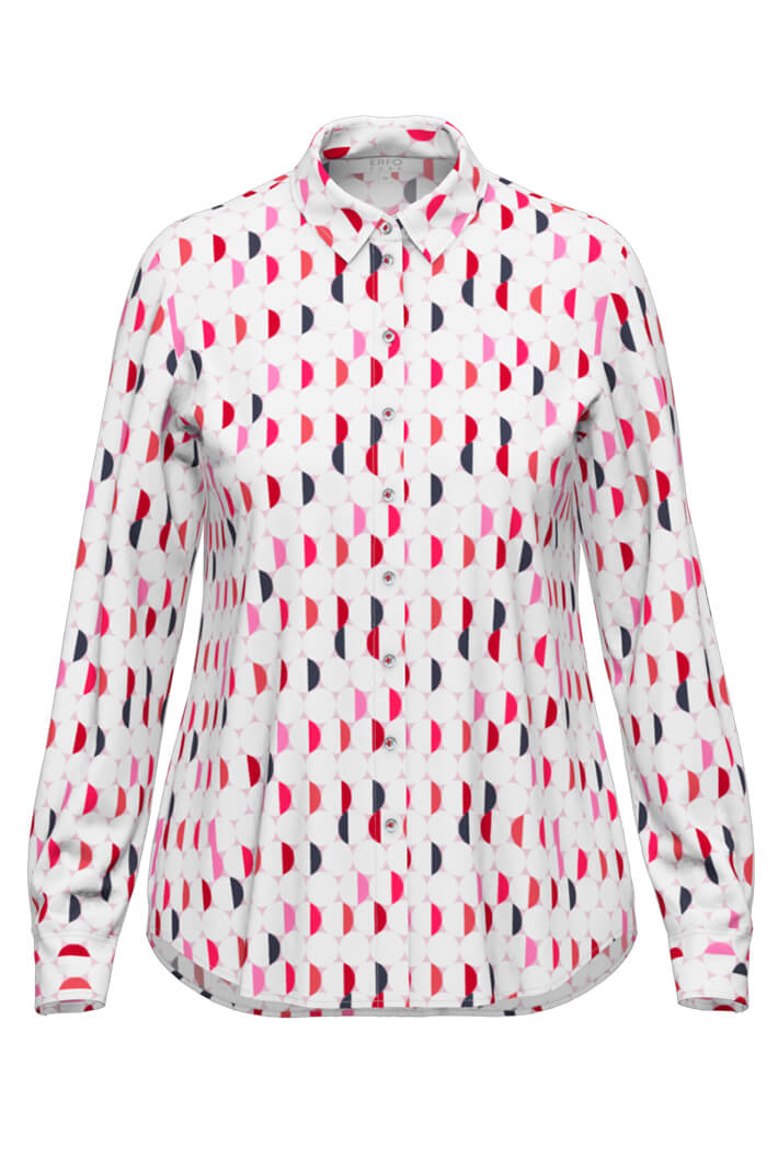 Erfo 811100700 Red Circle Detail Shirt - Experience Boutique