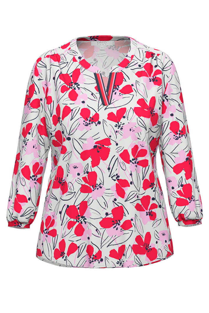 Erfo 8111008-00 Pink Floral Blouse - Experience Boutique