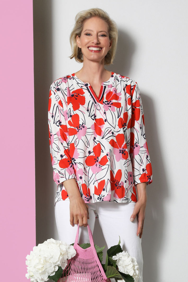 Erfo 8111008-00 Pink Floral Blouse