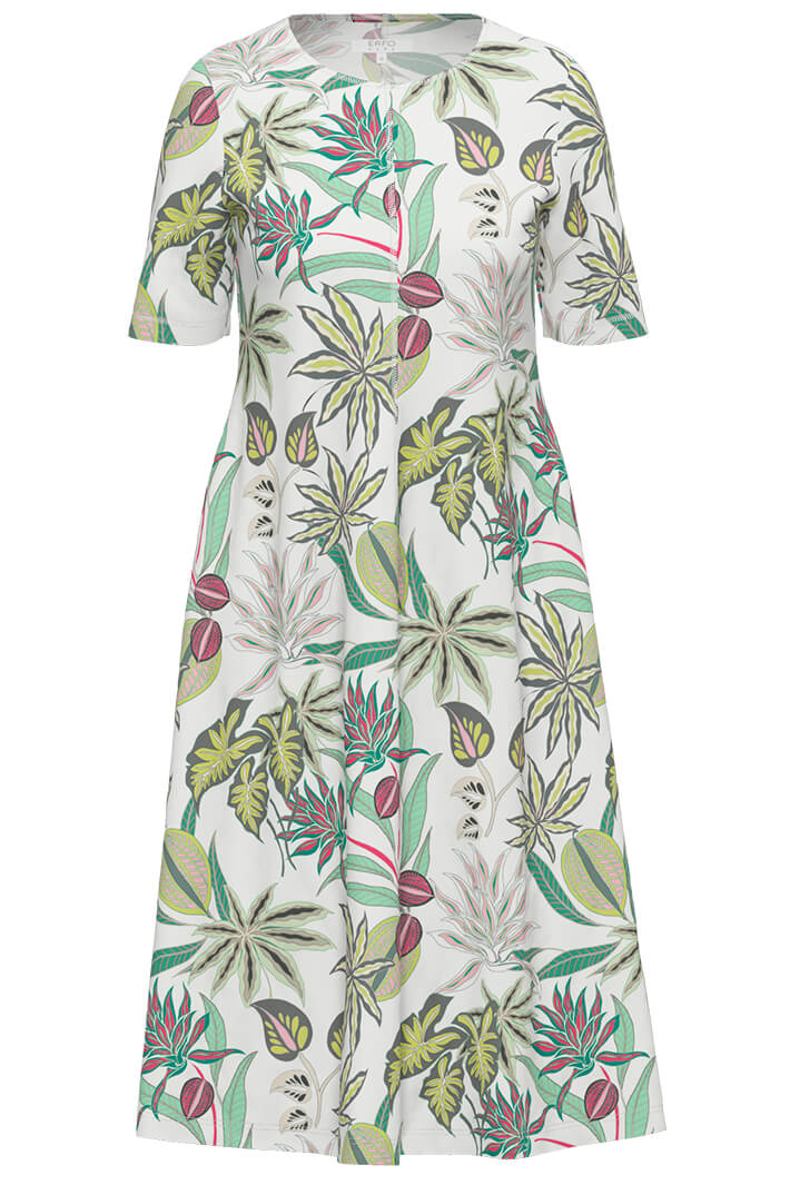 Erfo 8118016-00 Green Tropical Print Dress - Experience Boutique