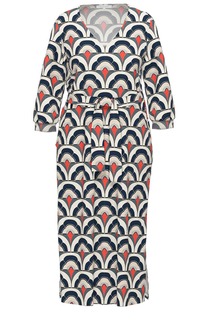 Erfo 8518001-00 Red Art Deco Print Dress - Experience Boutique