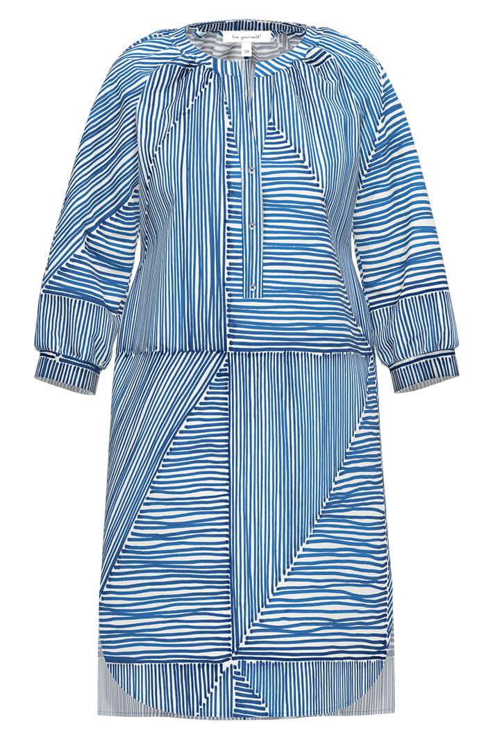 Erfo 851800300 Royal Blue Wave Print Dress - Experience Boutique