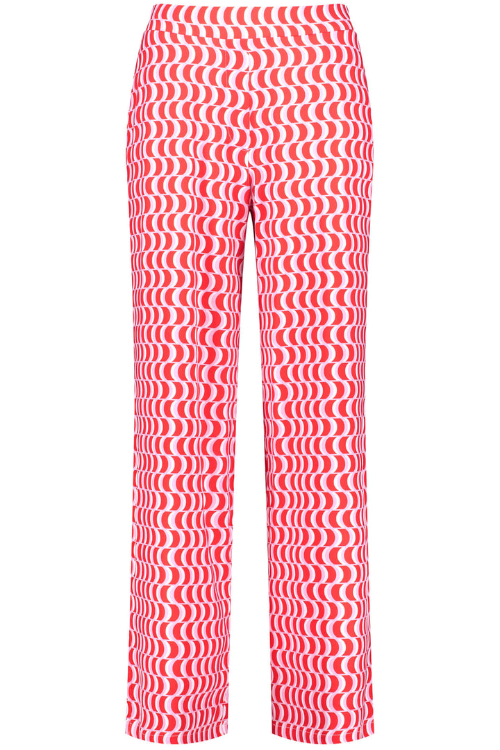 Gerry Weber 120242 Fire Red Print Wide Leg Trousers - Experience Boutique