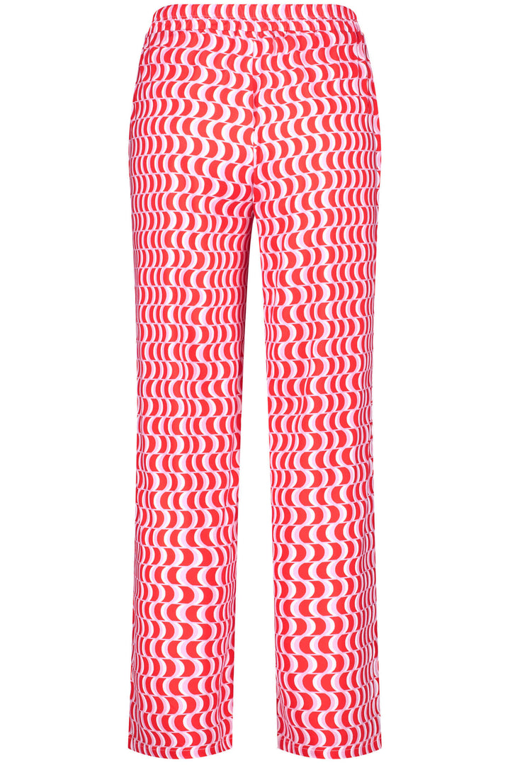 Gerry Weber 120242 Fire Red Print Wide Leg Trousers - Experience Boutique