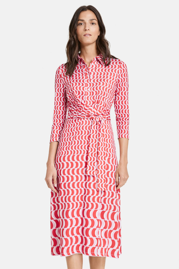 Gerry Weber 180028 Fire Red Print Dress - Experience Boutique