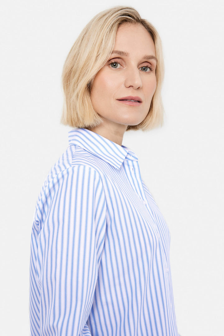 Gerry Weber 860004 Blue & White Stripe Shirt - Experience Boutique