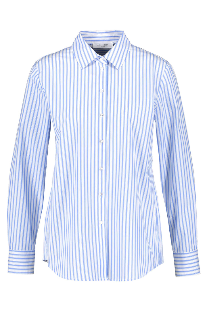 Gerry Weber 860004 Blue & White Stripe Shirt - Experience Boutique
