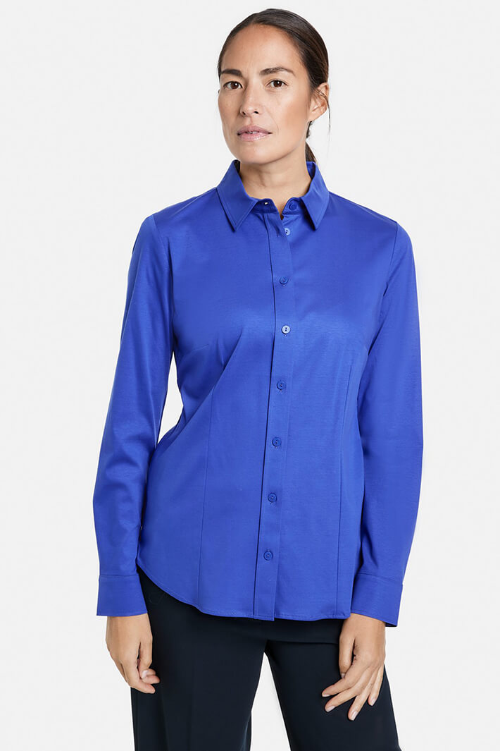 Gerry Weber 860038 Cobalt Blue Cotton Shirt - Experience Boutique