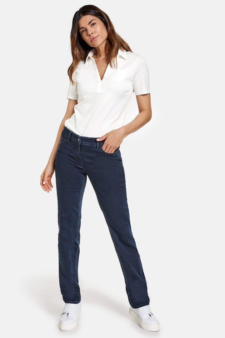 Gerry Weber 92307 Dark Blue Denim Straight Leg Jeans Regular - Experience Boutique