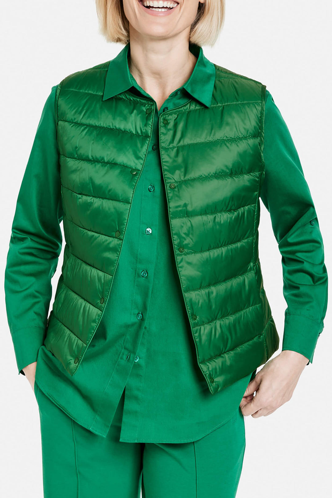 Gerry Weber 945004 Vibrant Green Gilet - Experience Boutique