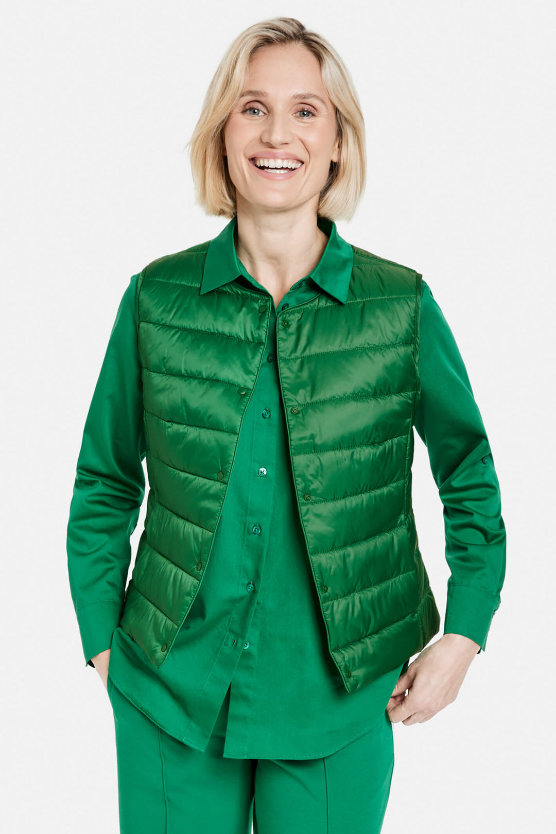 Gerry Weber 945004 Vibrant Green Gilet - Experience Boutique