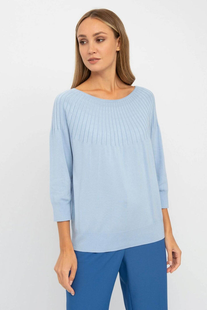 Gerry Weber 978016 Aqua Blue Wide Neck Jumper
