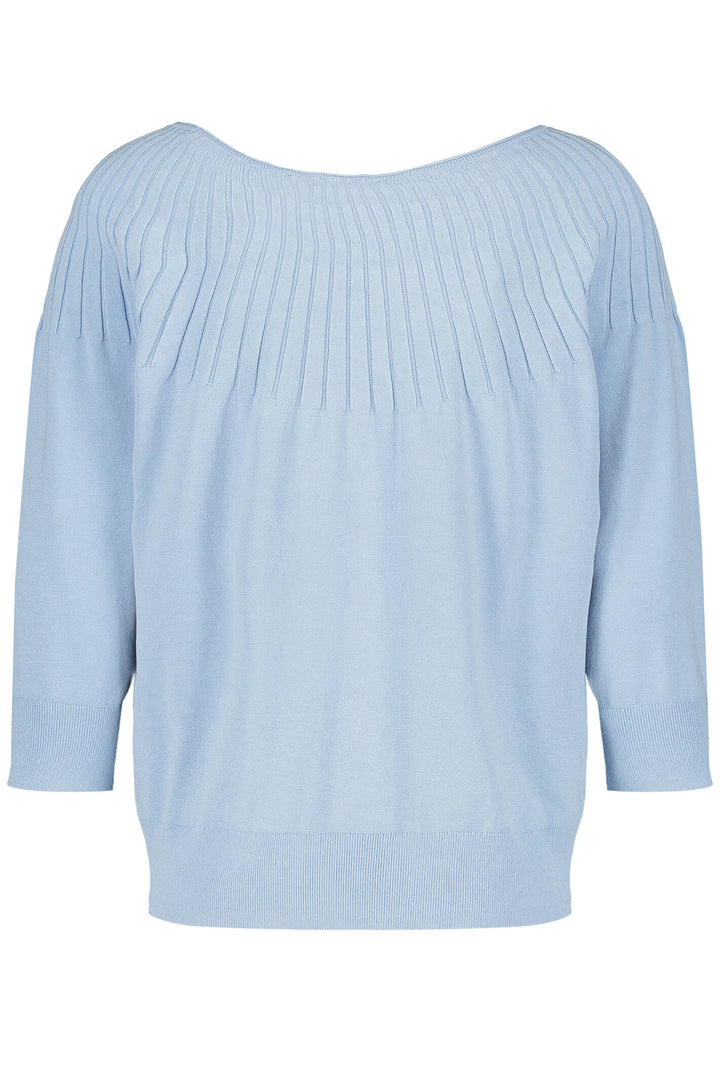 Gerry Weber 978016 Aqua Blue Wide Neck Jumper - Experience Boutique