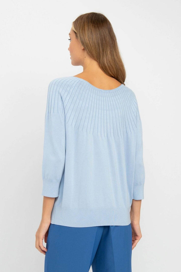 Gerry Weber 978016 Aqua Blue Wide Neck Jumper