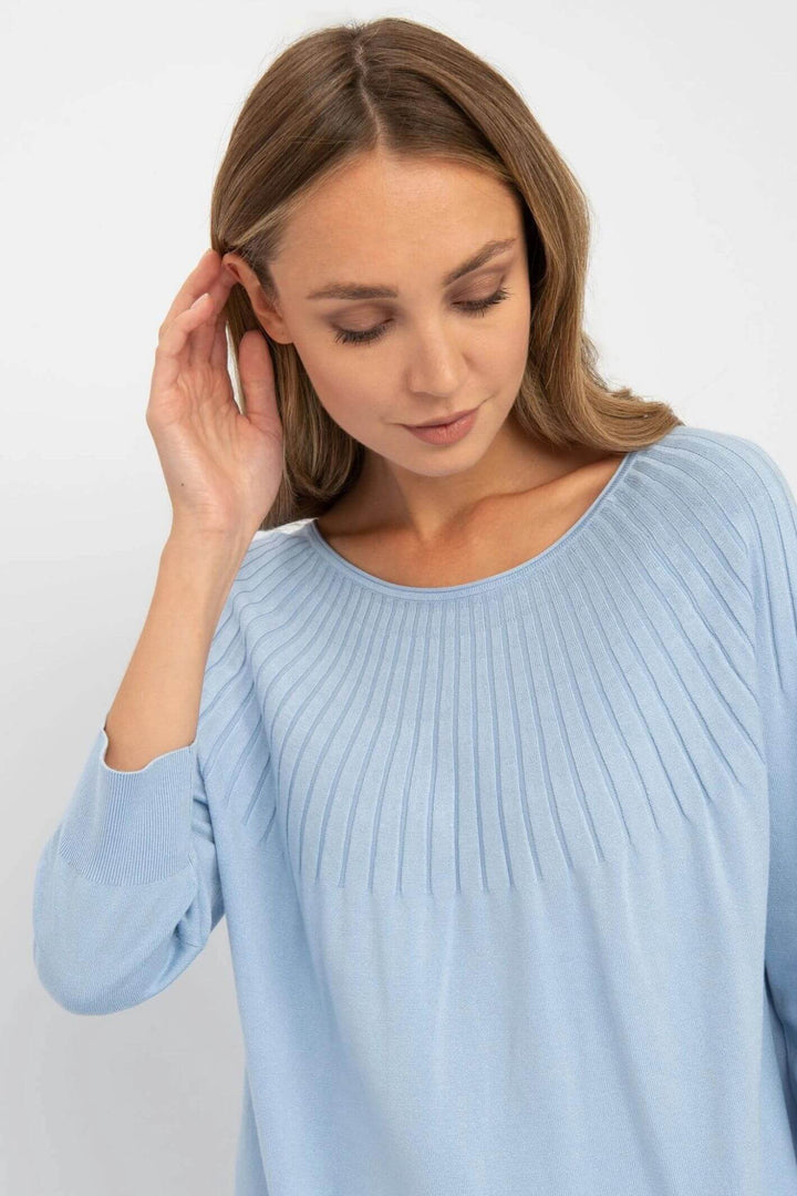 Gerry Weber 978016 Aqua Blue Wide Neck Jumper
