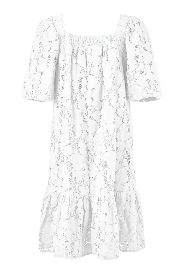 Gomaye 28833 10 White Lace Dress - Experience Boutique