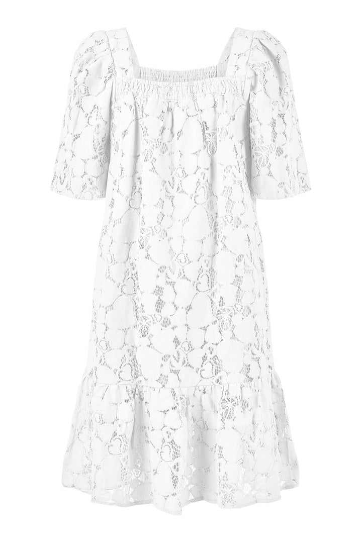 Gomaye 28833 10 White Lace Dress - Experience Boutique