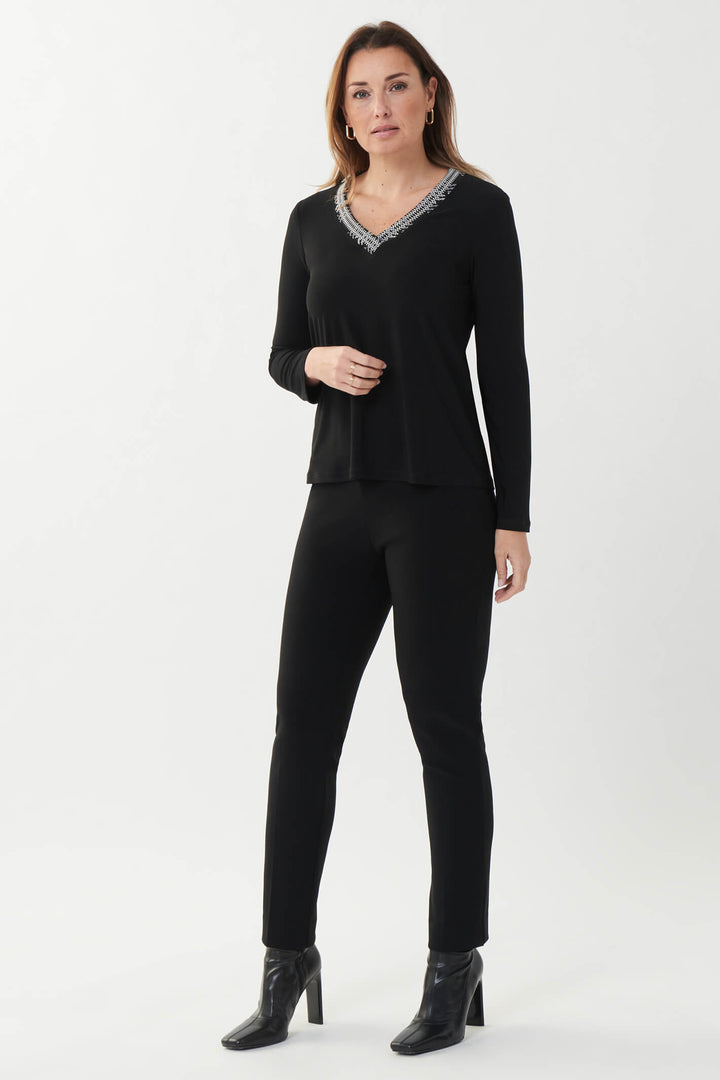Joseph Ribkoff 144092RR Black Pull-On Trousers - Experience Boutique