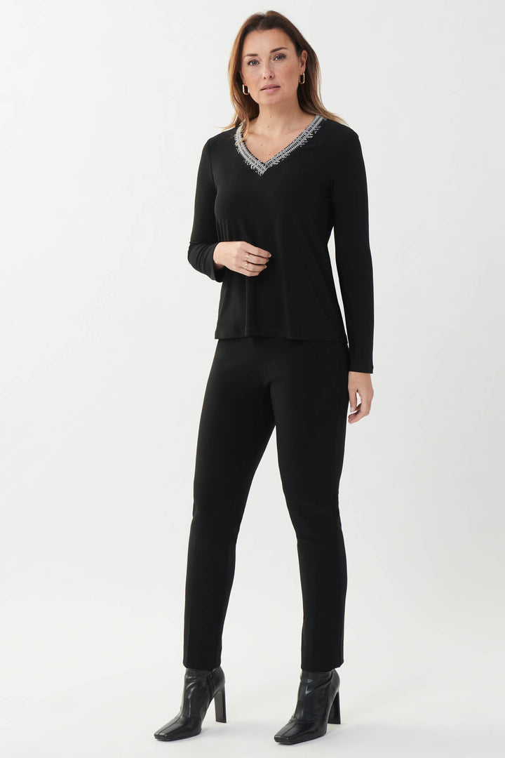 Joseph Ribkoff 144092S Black Pull-On Trousers - Experience Boutique