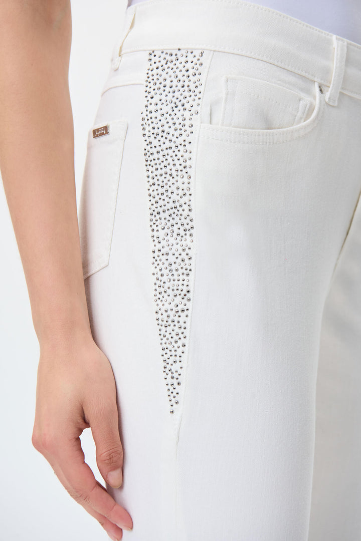Joseph Ribkoff 221944S Cream Embellished Jeans - Experience Boutique