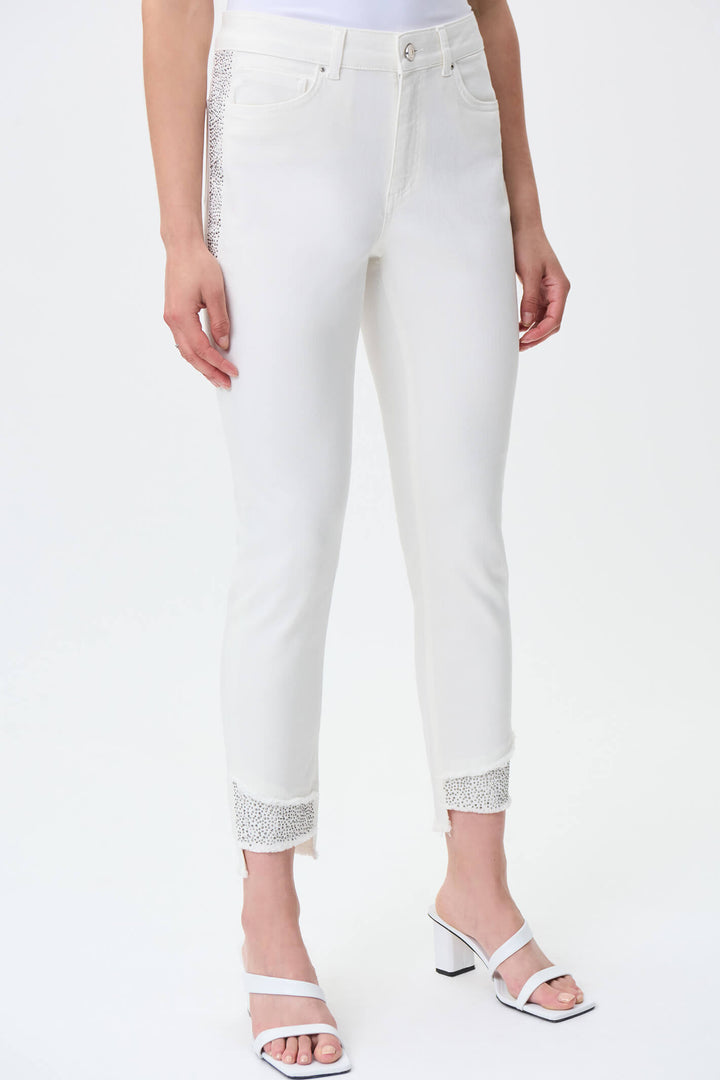 Joseph Ribkoff 221944S Cream Embellished Jeans - Experience Boutique