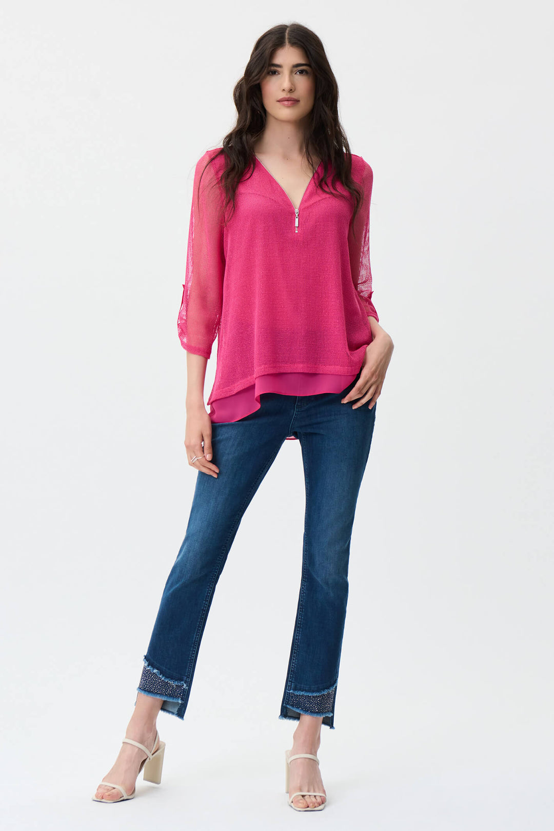 Joseph Ribkoff 221944S Denim Blue Embellished Jeans - Experience Boutique