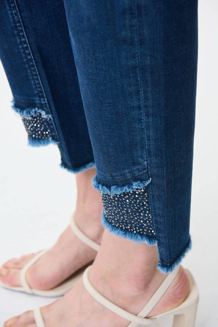Joseph Ribkoff 221944S Denim Blue Embellished Jeans - Experience Boutique