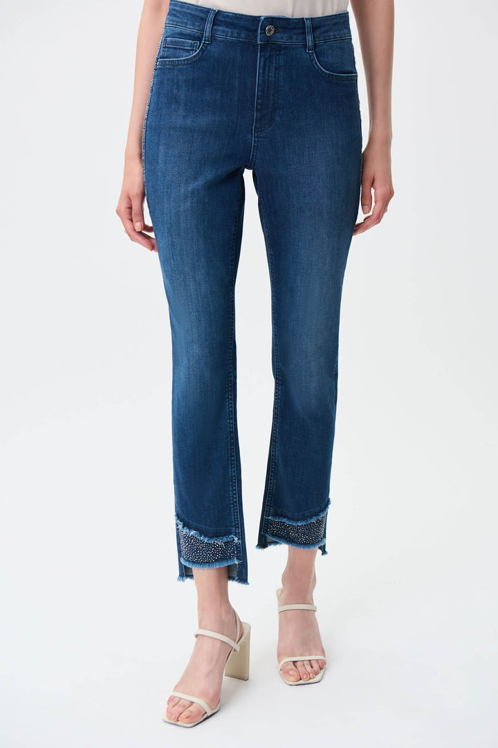 Joseph Ribkoff 221944S Denim Blue Embellished Jeans - Experience Boutique