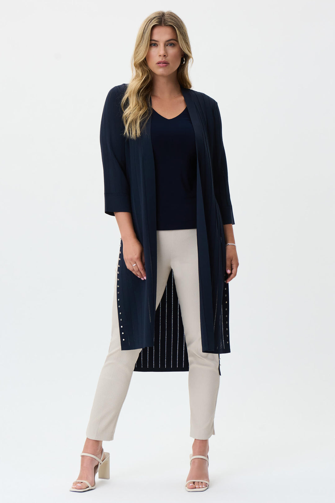 Joseph Ribkoff 222929S Navy Longline Jacket - Experience Boutique