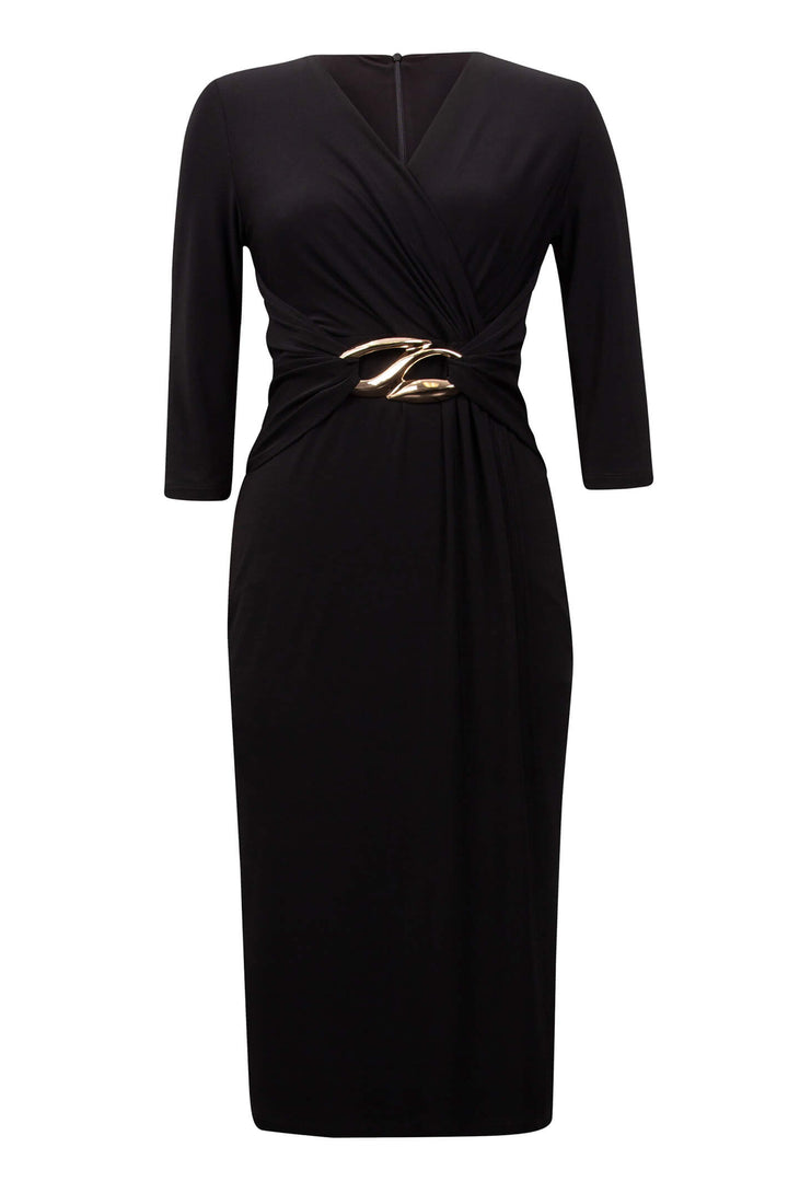 Joseph Ribkoff 223121 Black Wrap Style Dress - Experience Boutique